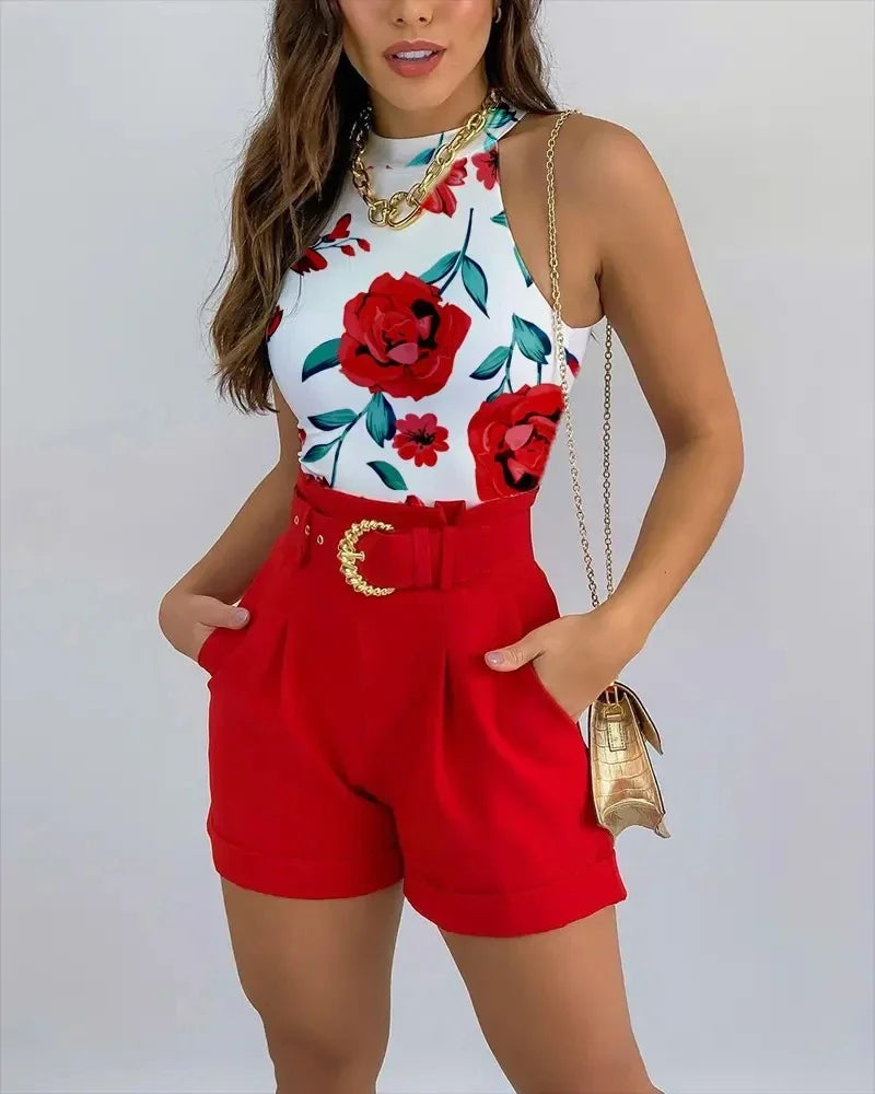 Two-Piece Summer Set for Women – Florina-Green-S-State of Style