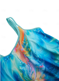 Two-piece tankini swimsuit with classic print – Camille-XS-State of Style