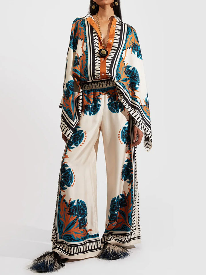 Two-piece Women's Linen Streetwear Set with Ethno Print – Samira-White-S-State of Style