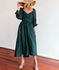 Two-Way Maxi Summer Dress - Celina-Dark green-S-State of Style
