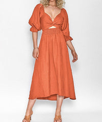 Two-Way Maxi Summer Dress - Celina-Orange-S-State of Style