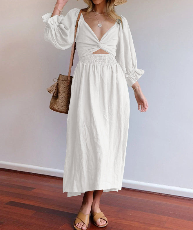 Two-Way Maxi Summer Dress - Celina-White-S-State of Style