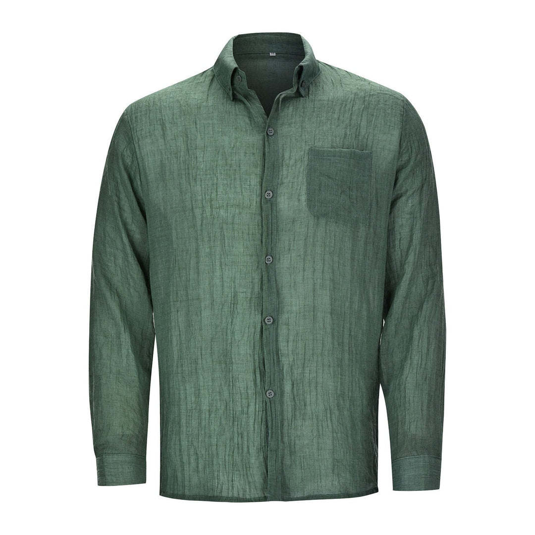 Tyler – Men’s Linen Shirt-Green-M-State of Style
