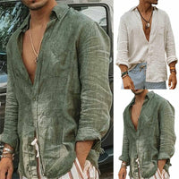 Tyler – Men’s Linen Shirt-Green-M-State of Style
