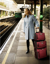 2-Piece Softside Carry-On Luggage Set with Expandable Design and Skate Wheels