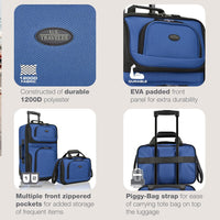 2-Piece Softside Carry-On Luggage Set with Expandable Design and Skate Wheels