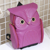 PU Leather Owl Print Backpack for Women – Multi-Pocket Design