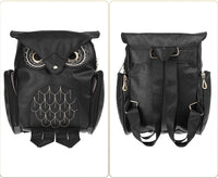 PU Leather Owl Print Backpack for Women – Multi-Pocket Design