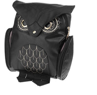 PU Leather Owl Print Backpack for Women – Multi-Pocket Design