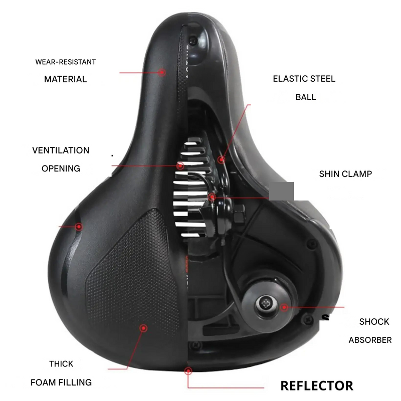 Ultra-comfortable Bike Saddle - CloudRide Pro-Red-1 Piece-State of Style