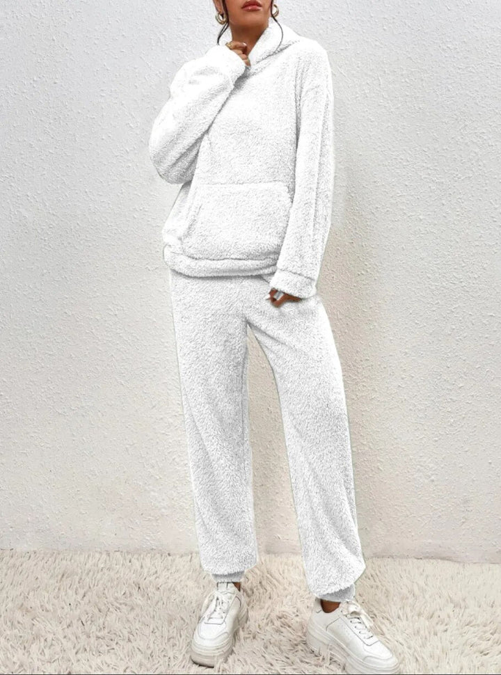 Ultra-Comfortable Teddy Loungewear with Hoodie - Lana-White-XS-State of Style