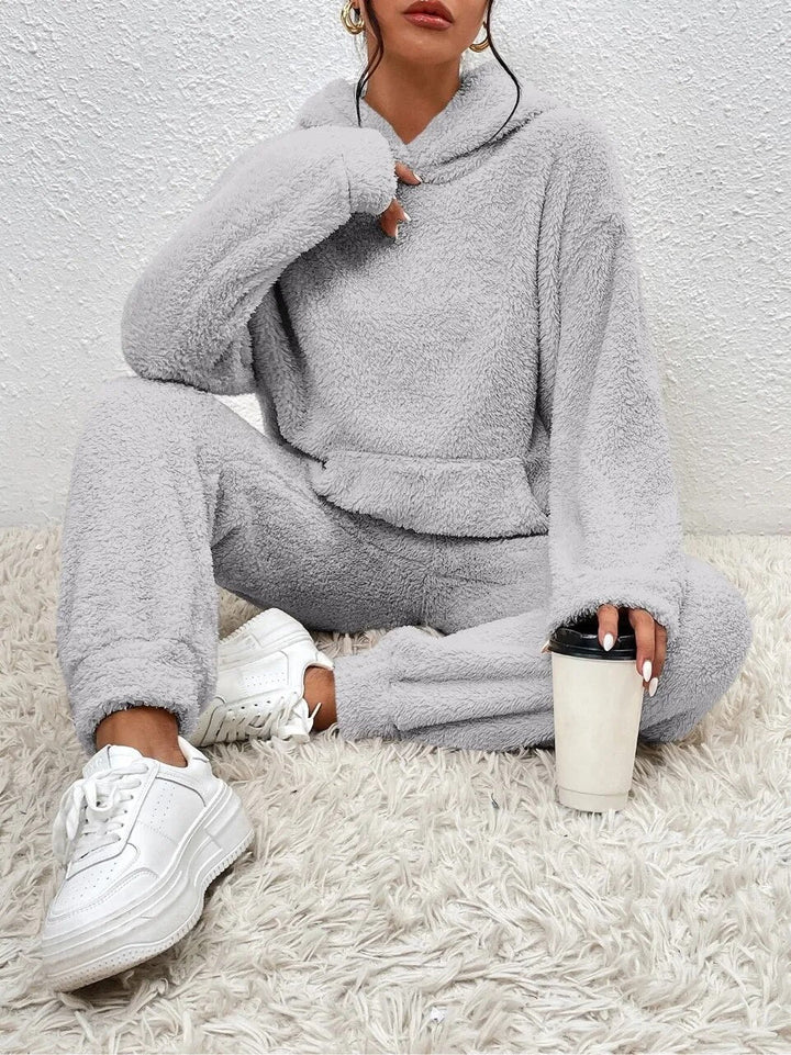 Ultra-Comfortable Teddy Loungewear with Hoodie - Lana-White-XS-State of Style