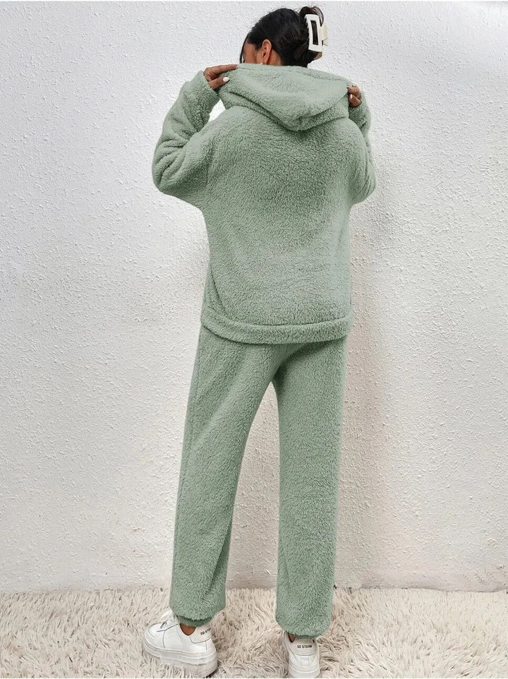 Ultra-Comfortable Teddy Loungewear with Hoodie - Lana-White-XS-State of Style