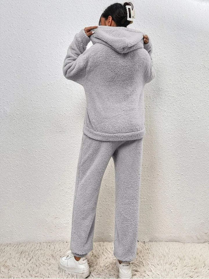 Ultra-Comfortable Teddy Loungewear with Hoodie - Lana-White-XS-State of Style