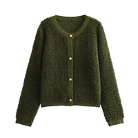 Ultra Soft Cardigan Vest - CozyTeddy-Green-S-State of Style