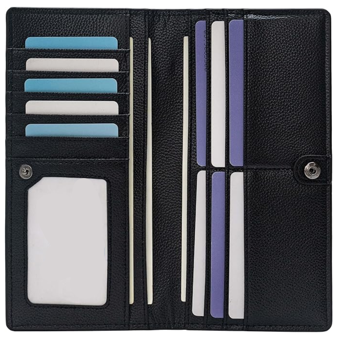 Ultra-thin RFID Blocking Leather Card Wallet - Renée-Black-State of Style