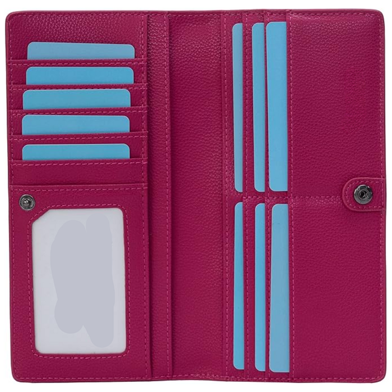 Ultra-thin RFID Blocking Leather Card Wallet - Renée-Fuchsia-State of Style