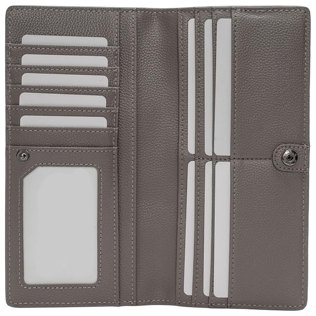 Ultra-thin RFID Blocking Leather Card Wallet - Renée-Grey-State of Style