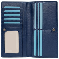 Ultra-thin RFID Blocking Leather Card Wallet - Renée-Marine blue-State of Style