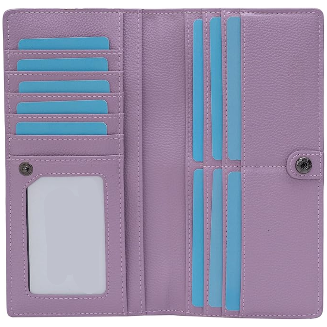 Ultra-thin RFID Blocking Leather Card Wallet - Renée-Purple-State of Style