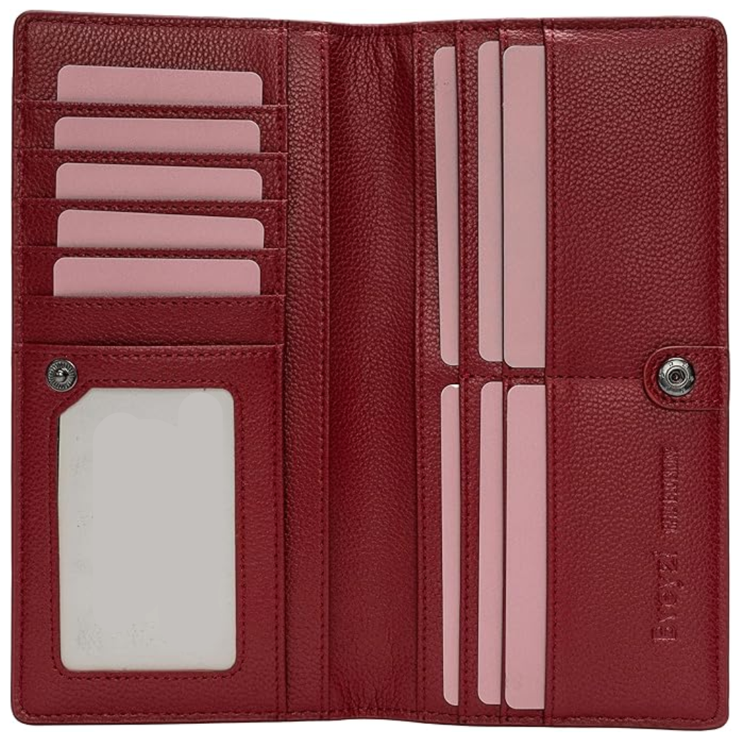 Ultra-thin RFID Blocking Leather Card Wallet - Renée-Red-State of Style