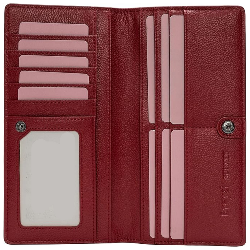Ultra-thin RFID Blocking Leather Card Wallet - Renée-Red-State of Style