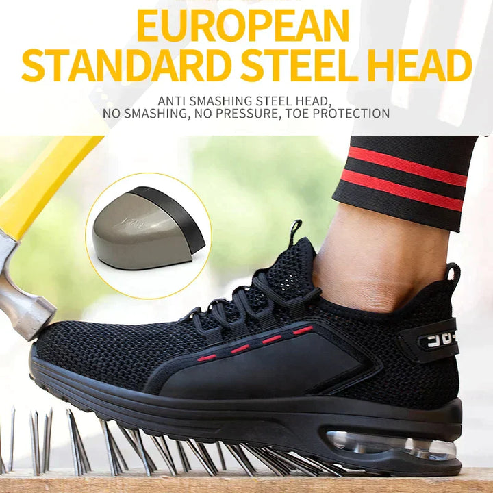 Ultralight Safety Shoes with Steel Toe - SteelFlex One-Black-4.5-State of Style
