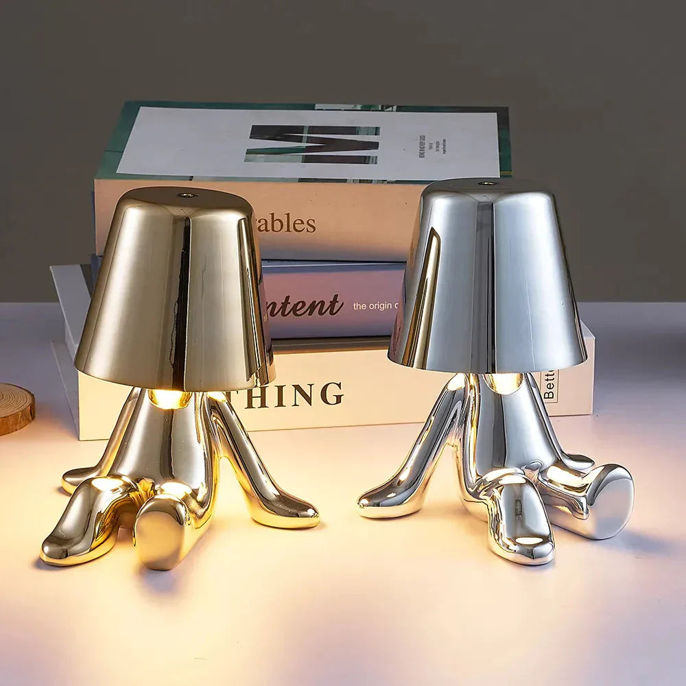 Unique and Atmospheric Table Lamp - GlowCraft-Hugo-Lamp - Silver-State of Style