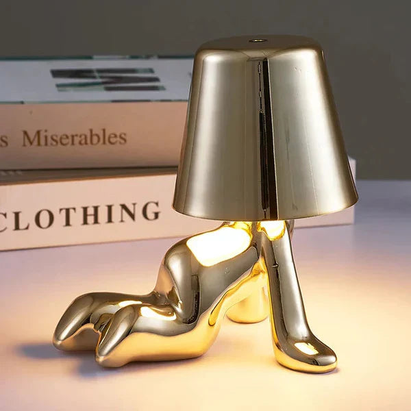 Unique and Atmospheric Table Lamp - GlowCraft-Naomi-Lamp - Silver-State of Style