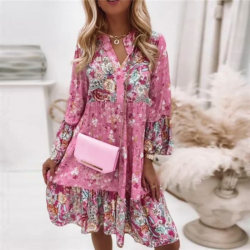 Unique Boho Dress for Women-Pink-S-State of Style