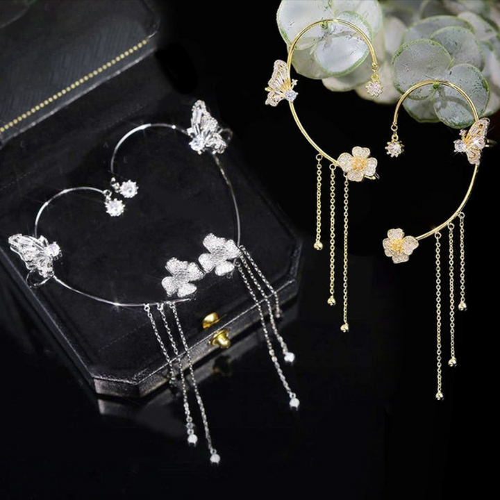 Unique Butterfly Earrings - Aurelia-Left Only-Silver-State of Style