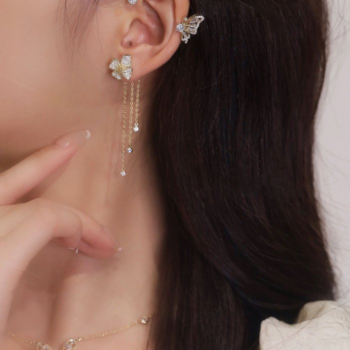 Unique Butterfly Earrings - Aurelia-Left Only-Silver-State of Style