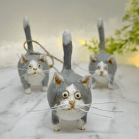 Unique Handmade Cat Christmas Ornament - Purrfect Holiday Hangers-Gray-State of Style
