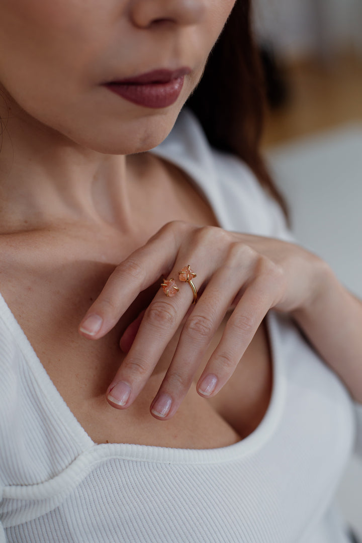 Unique Raw Gemstone Ring - Mira-Amethyst-State of Style