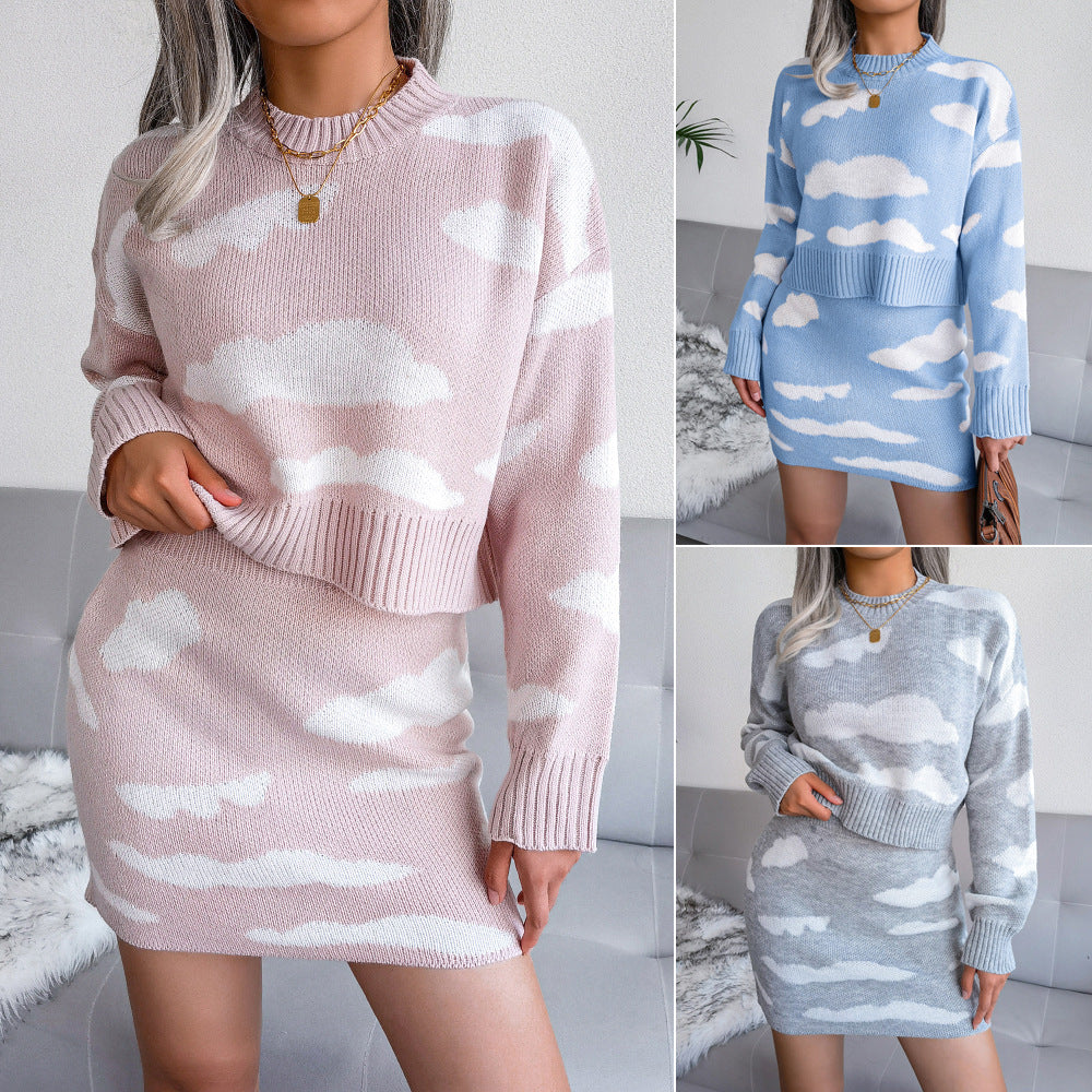 Unique Retro Look Two-Piece Set | Sara Ensemble-Pink Clouds-S-State of Style