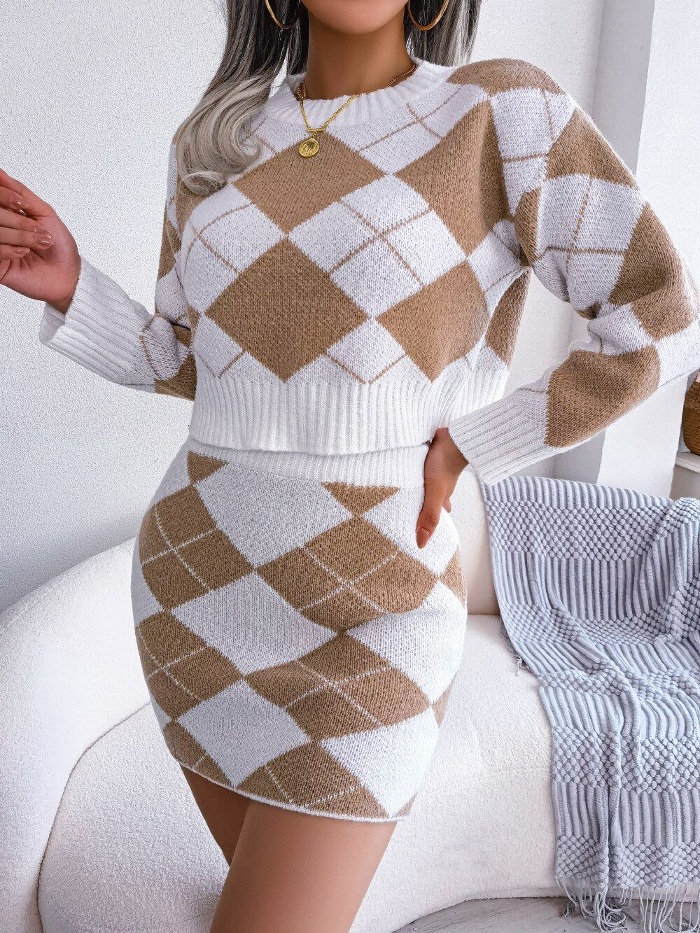 Unique Retro Look Two-Piece Set | Sara Ensemble-Pink Clouds-S-State of Style