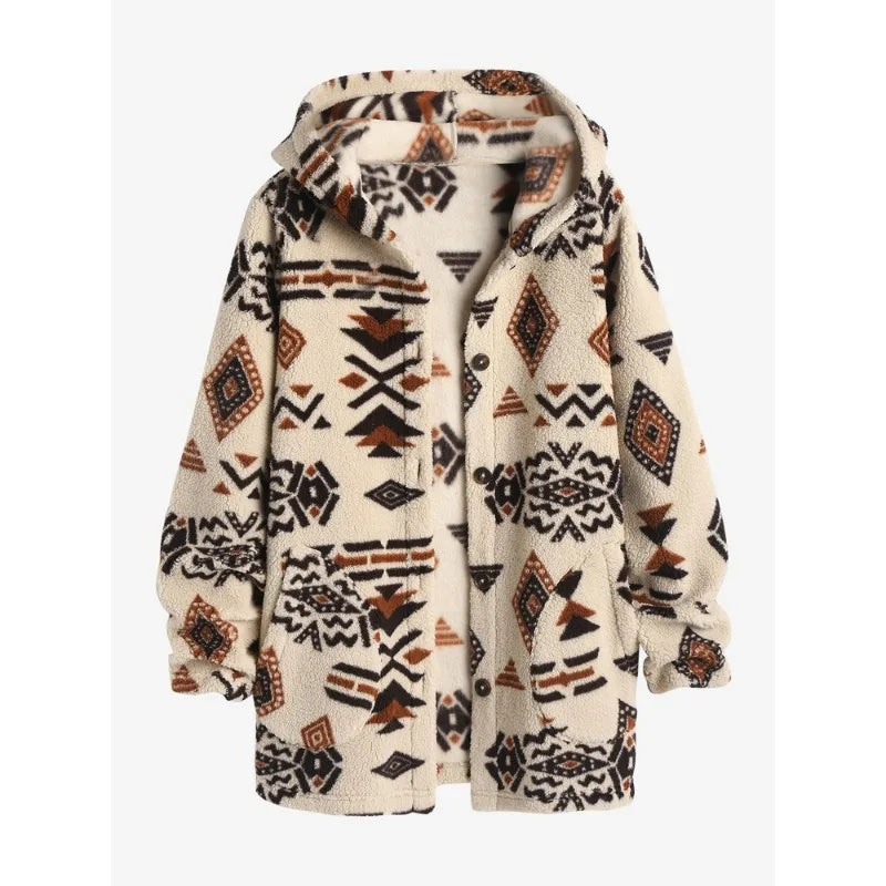 Unique Vintage Aztec Jacket | Beautiful and Stylish-Light Coffee-S-State of Style