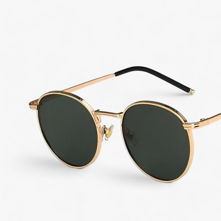 Unisex Designer Sunglasses with Round Lenses – Nova-Gold Army Green-State of Style