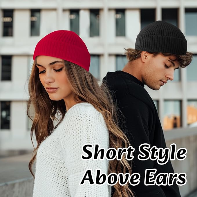 Unisex Knitted Hat with Low Turn-Up – Robin-Black-State of Style