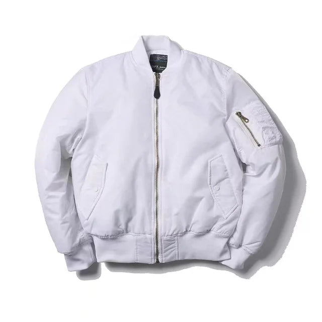 Unisex Premium Bomber Jacket with Zip - Alex-White-XXS-State of Style