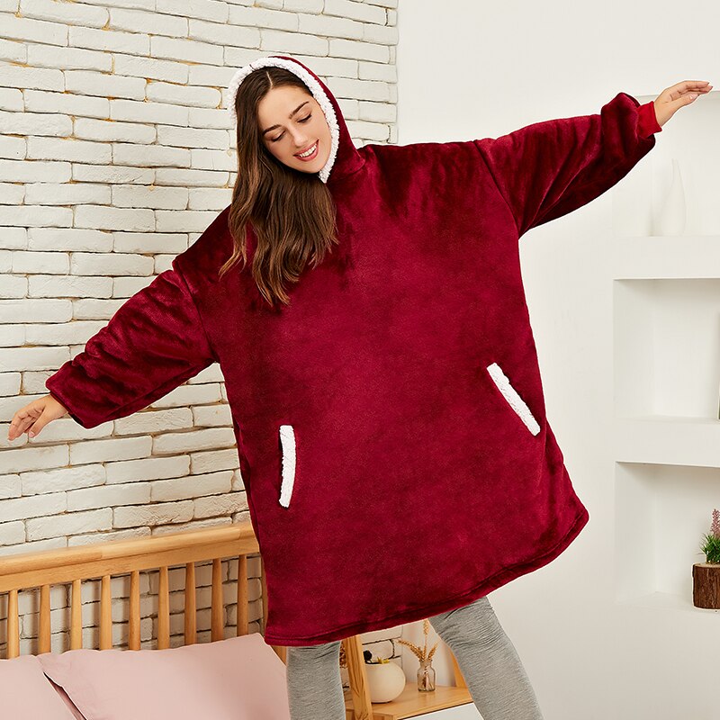 Unisex Thermal Fleece Hoodie - Noah-Red-XS-State of Style