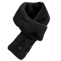 USB-Heated Faux Fur Scarf - ThermaFur-Black-State of Style
