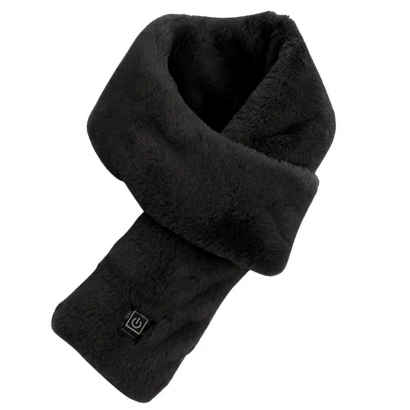 USB Heated Faux Fur Scarf - ThermaFur-Black-State of Style