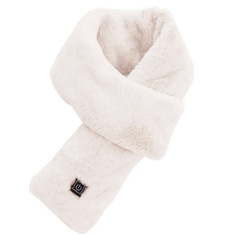 USB-Heated Faux Fur Scarf - ThermaFur-Milky White-State of Style