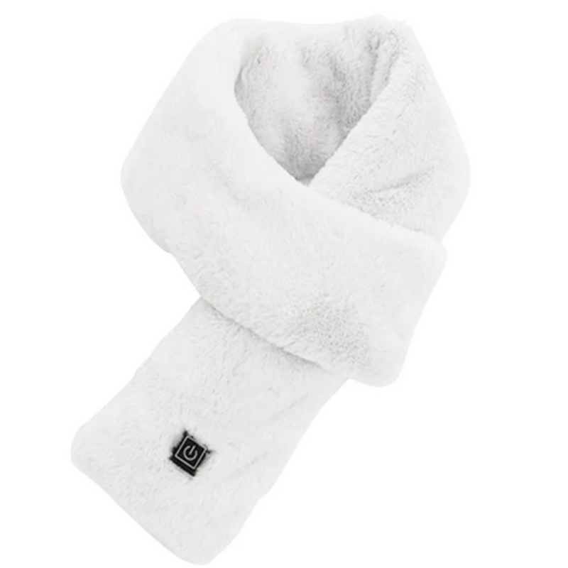 USB-Heated Faux Fur Scarf - ThermaFur-White-State of Style