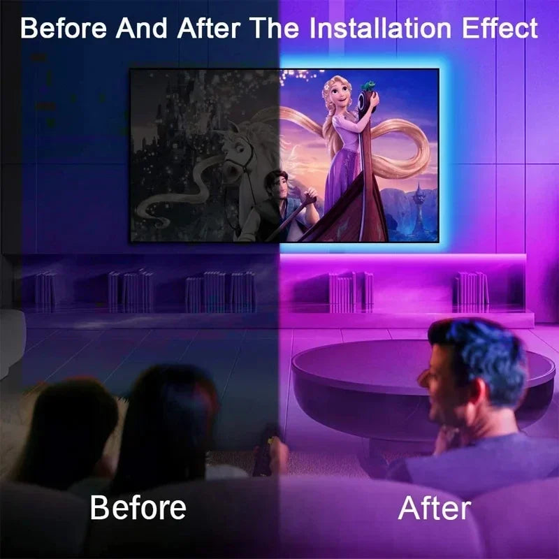 USB LED STRIP WITH COLOUR CHANGING - RGB LIGHT FOR ROOM DECORATION & TV BACKLIGHTING-3-button controller-1m-State of Style