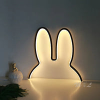 USB Rechargeable Bunny Night Light with Ambient Lighting - BunnyLight-Black-State of Style