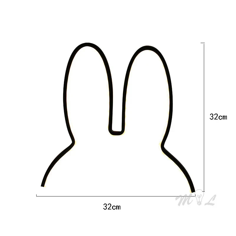 USB Rechargeable Bunny Night Light with Ambient Lighting - BunnyLight-Black-State of Style
