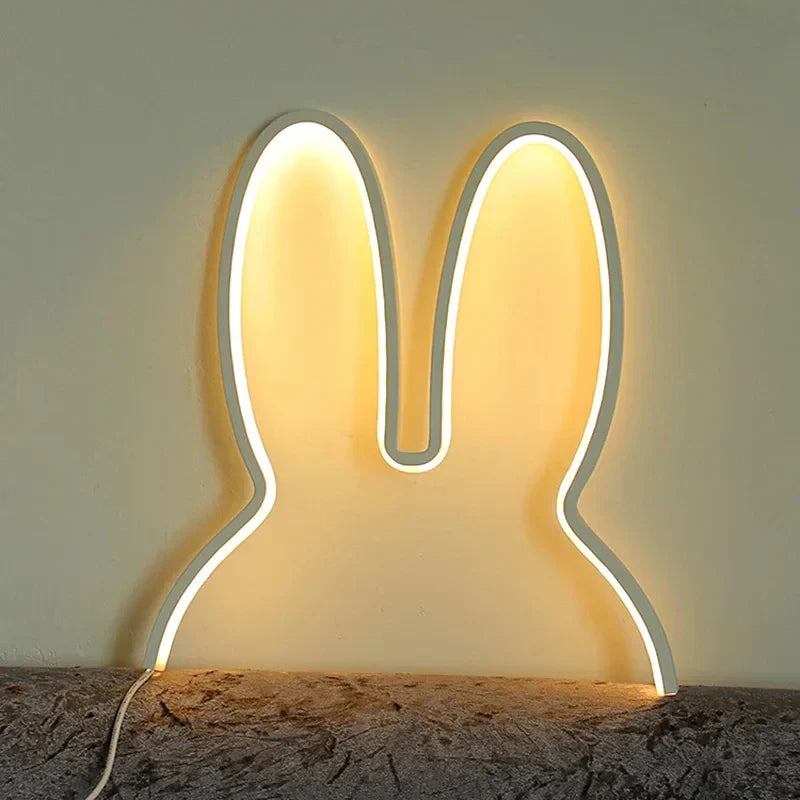 USB Rechargeable Bunny Night Light with Ambient Lighting - BunnyLight-Black-State of Style