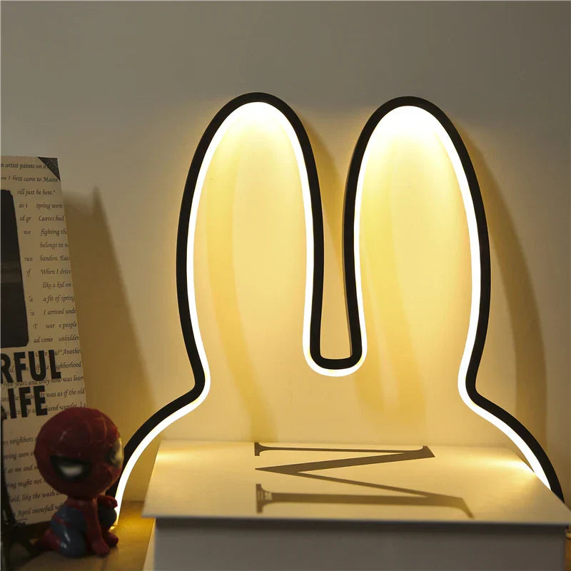 USB Rechargeable Bunny Night Light with Ambient Lighting - BunnyLight-Black-State of Style